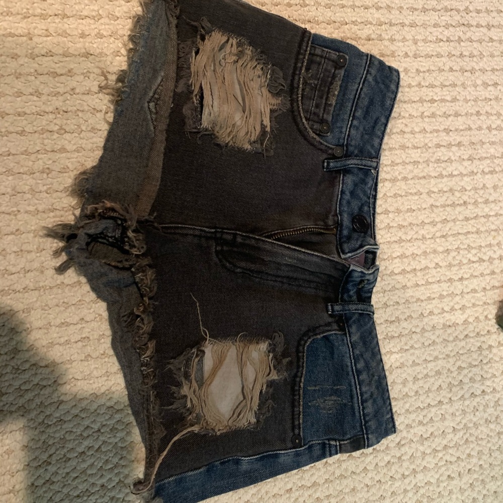 Multi color denim shorts